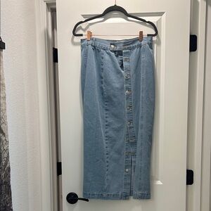 SHEIN Light Blue Denim Maxi Skirt